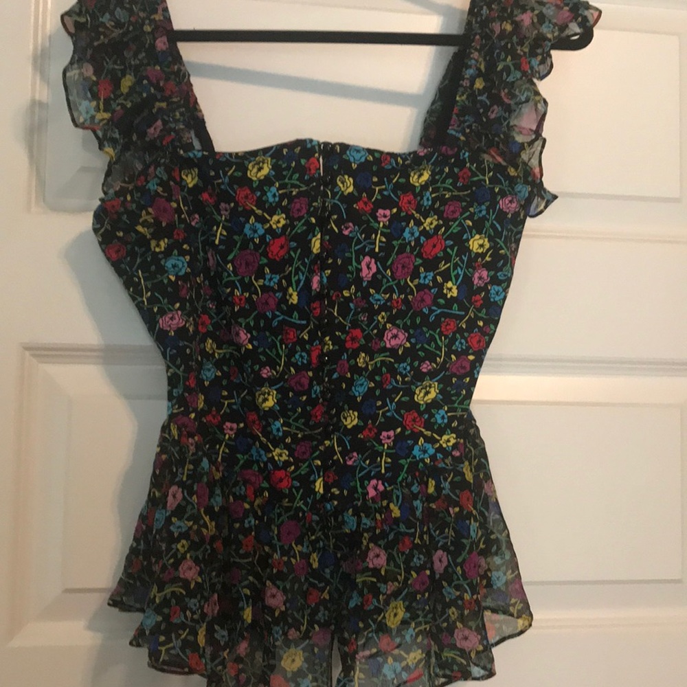 Betsy Johnson floral print corset top - size lg